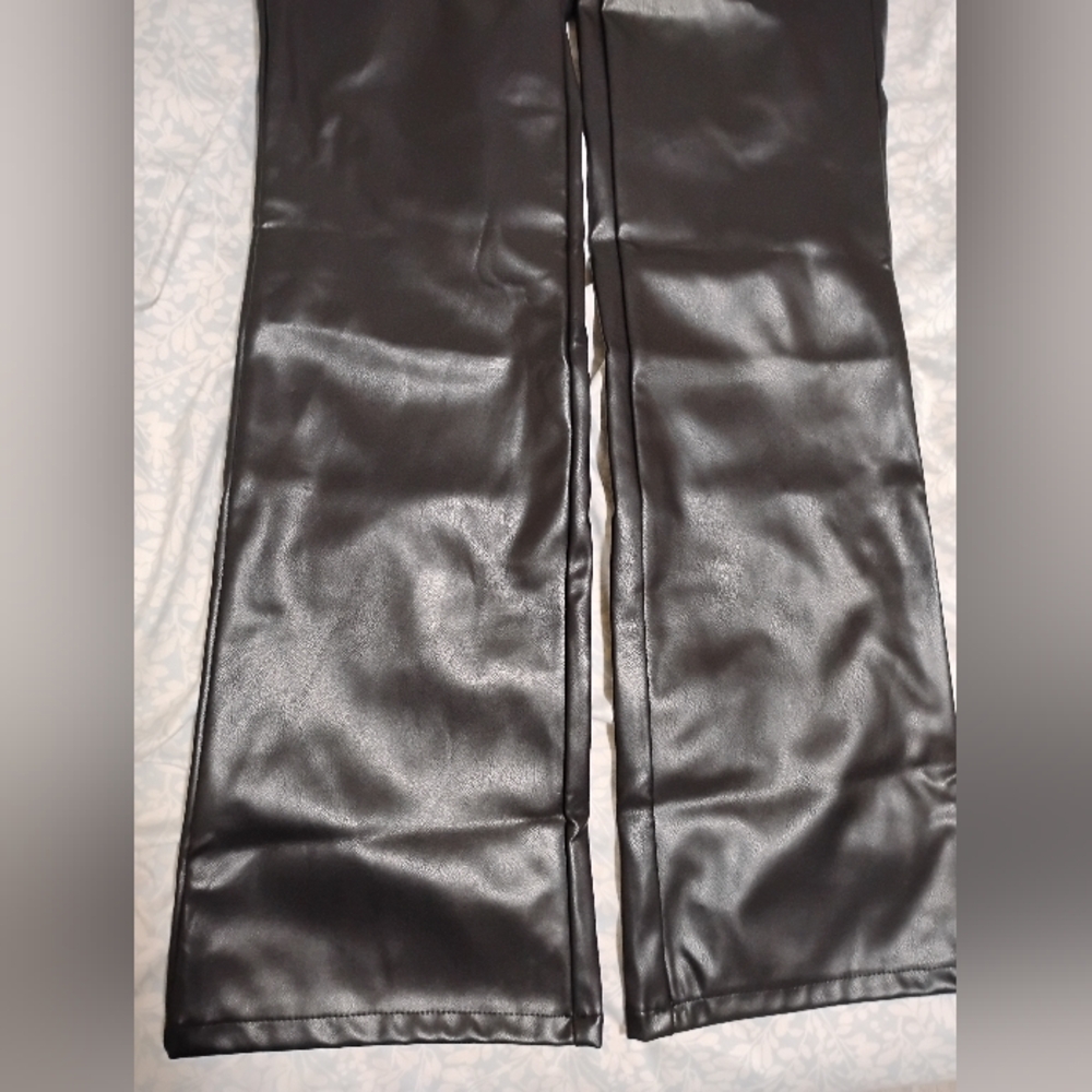 Black Faux Leather Pants - Picture 2 of 8